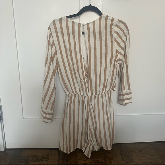 Zara Striped Linen Blend Romper - Picture 10 of 10